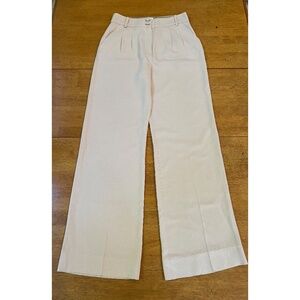 Sezane Giacomo Trousers Peach Slacks Pants High Rise Wide Leg Pockets, Size M